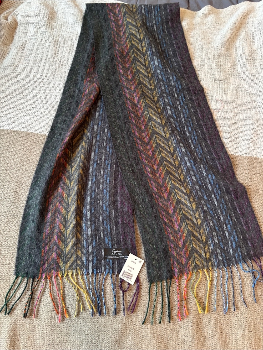 Multicolor Rainbow Herringbone Italian Scarf - Women Accessories